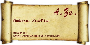 Ambrus Zsófia névjegykártya